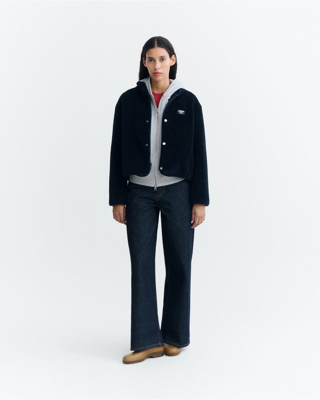 Thinking Mu Blue Kourtney Shearling Jacket