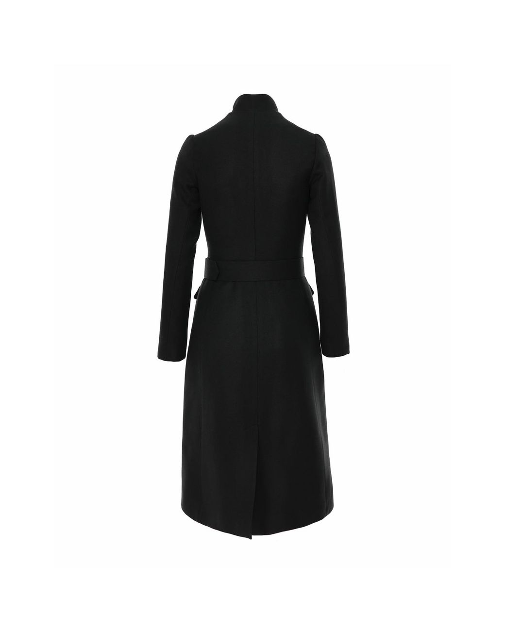 AVENUE No.29 Black Midi Length Wool Coat With Belt