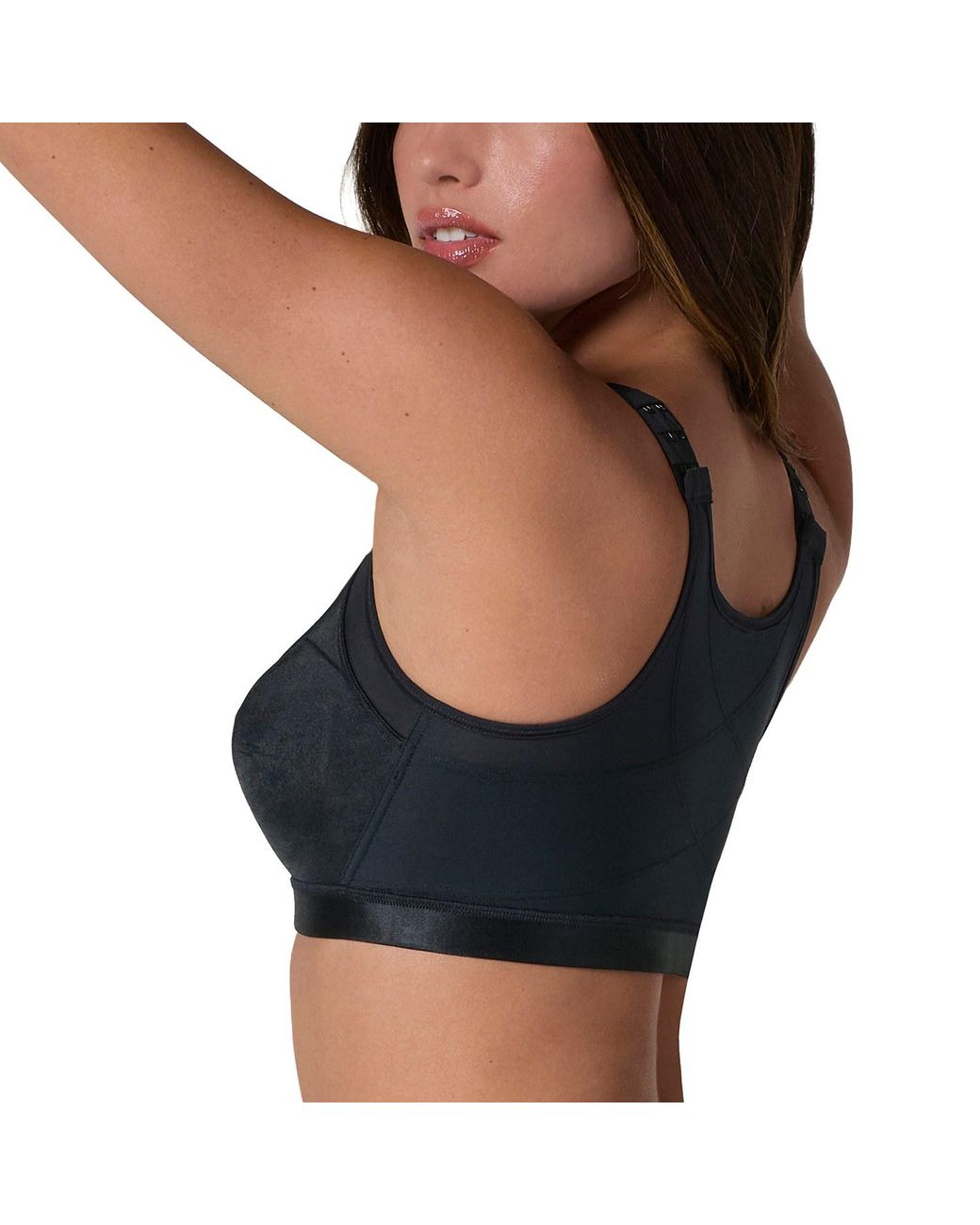 Leonisa Black Unlined Wireless Posture Corrector Bra