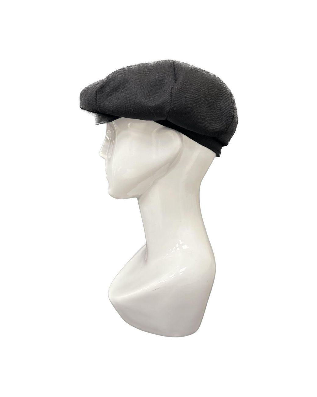 Kinalba Black Cashmere Baker Boy Cap for men