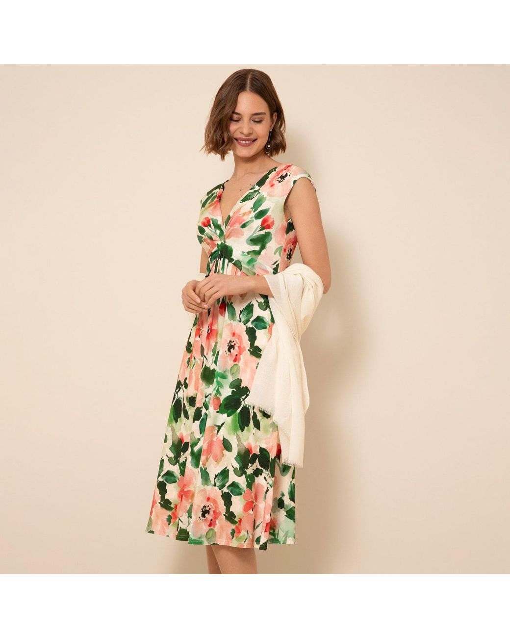 Alie Street London Green Renee Knot Dress Peony