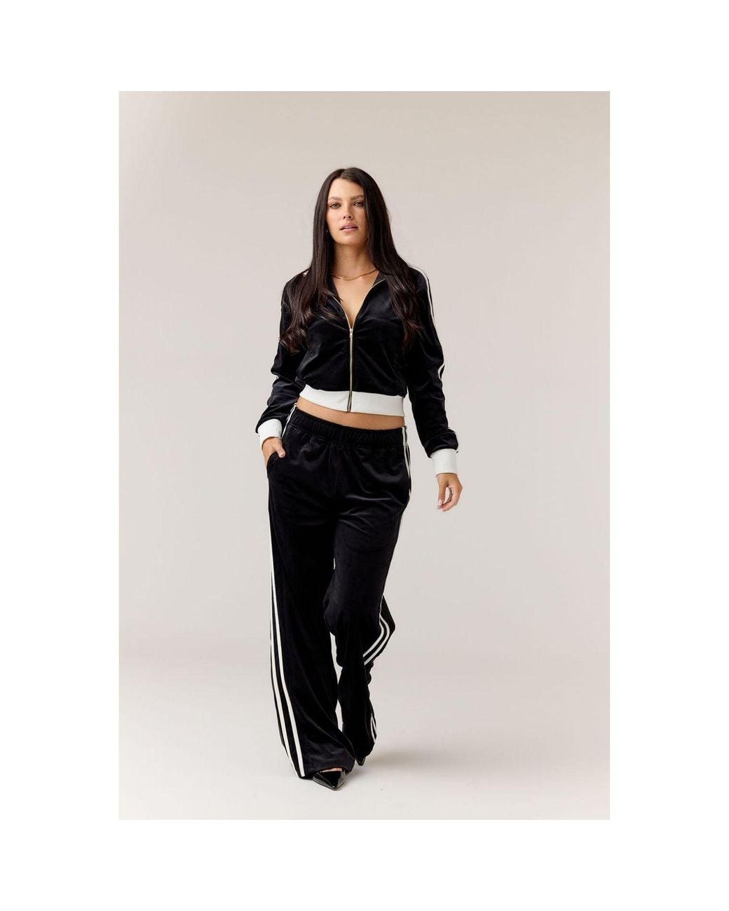 Goldie Byrd Black Velour Track Jacket