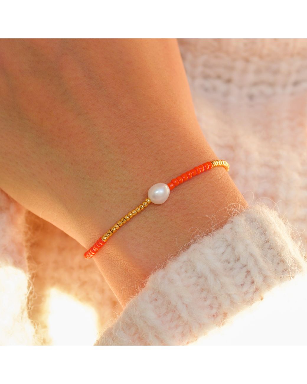 With Love Darling Metallic Sunset Pearl Bracelet