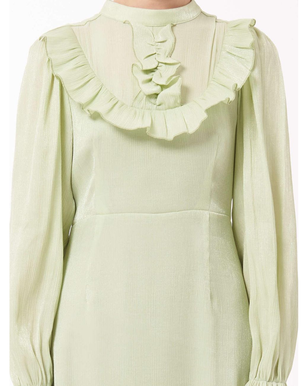Sour Figs Green Ruffled Midi Dress