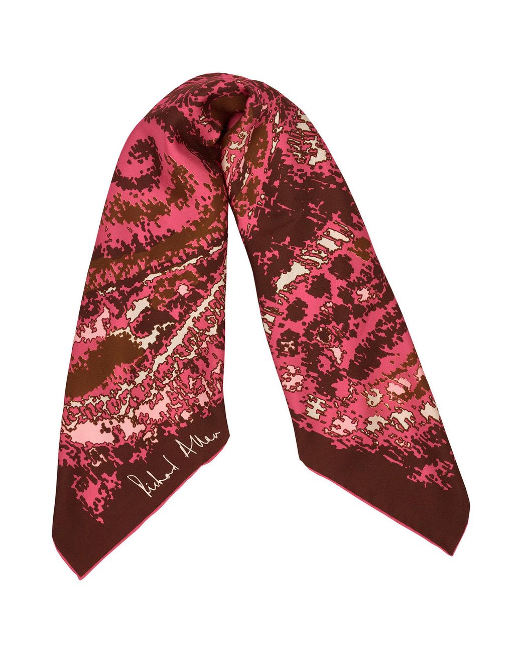 Richard Allan London Red Illusion Silk Scarf