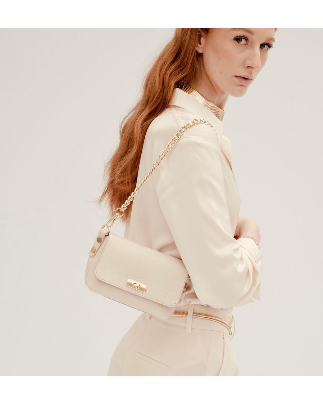 Apatchy London Metallic Slim Flat Shoulder Chain Strap