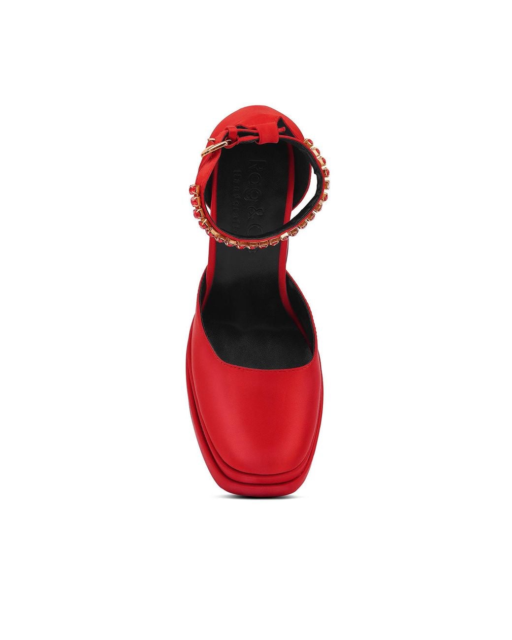 Rag & Co Red Martini Sky High Platform Sandals By Rag & Co