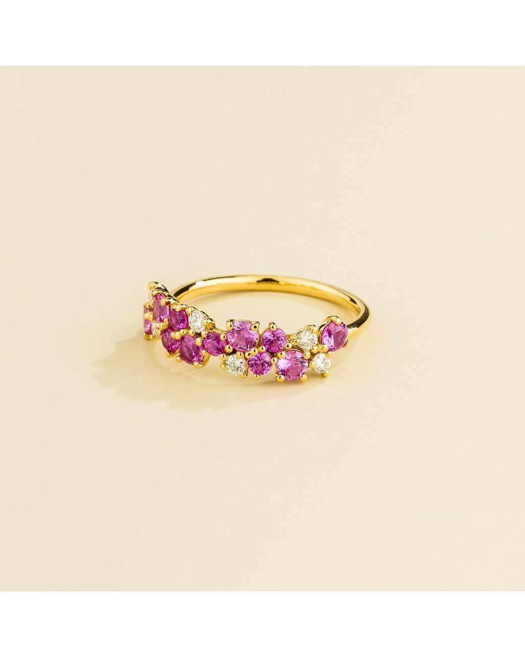Juvetti Pink Starry Ring Sapphire & Diamond