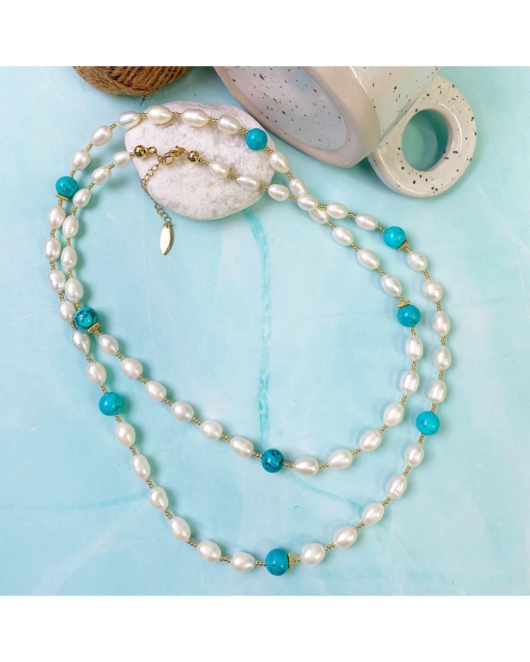 Farra Multicolor Freshwater Pearls With Amazonite Multi-Way Necklace