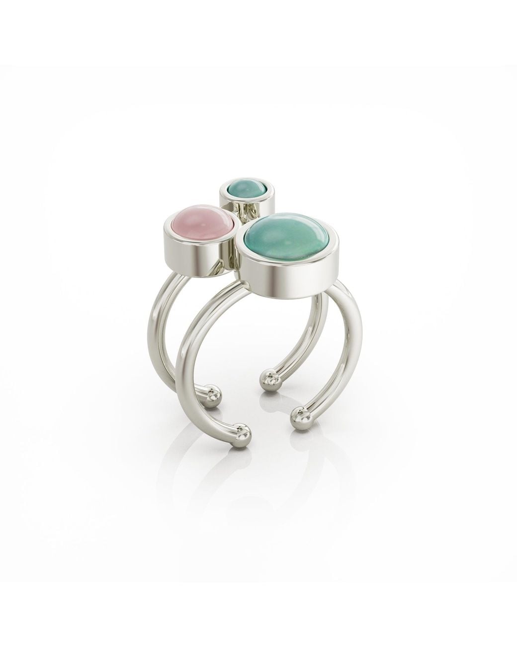 Linda Fiore Metallic Aurora Ring Sterling