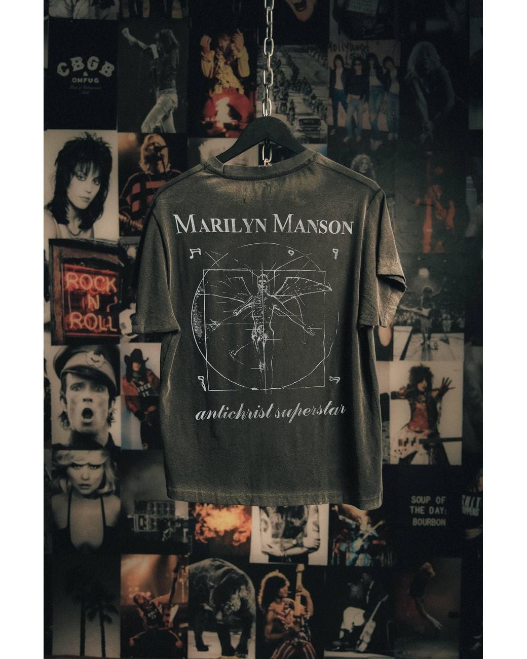 Other Uk Black Marilyn Manson Angel With The Scabbed Wings Vintage T-Shirt for men