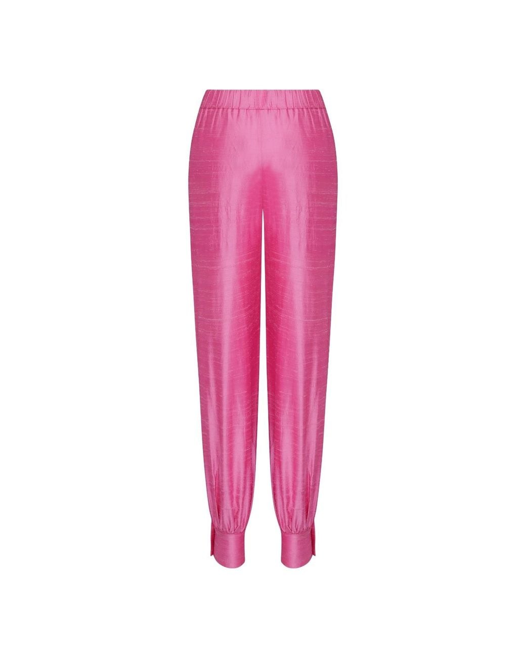 NAZLI CEREN Pink Lauret Silk Pants