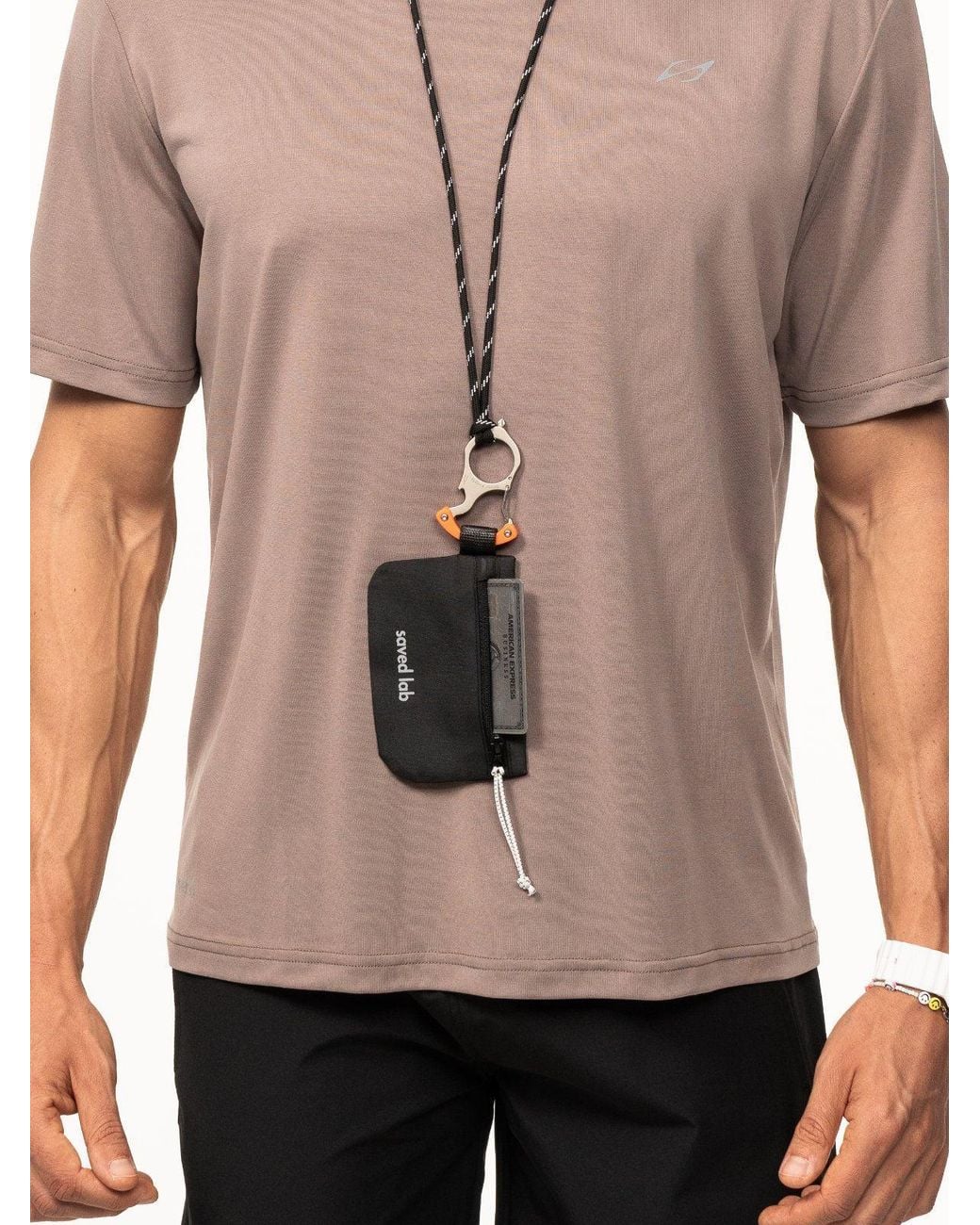 Saved Lab Black Lanyard Wallet for men