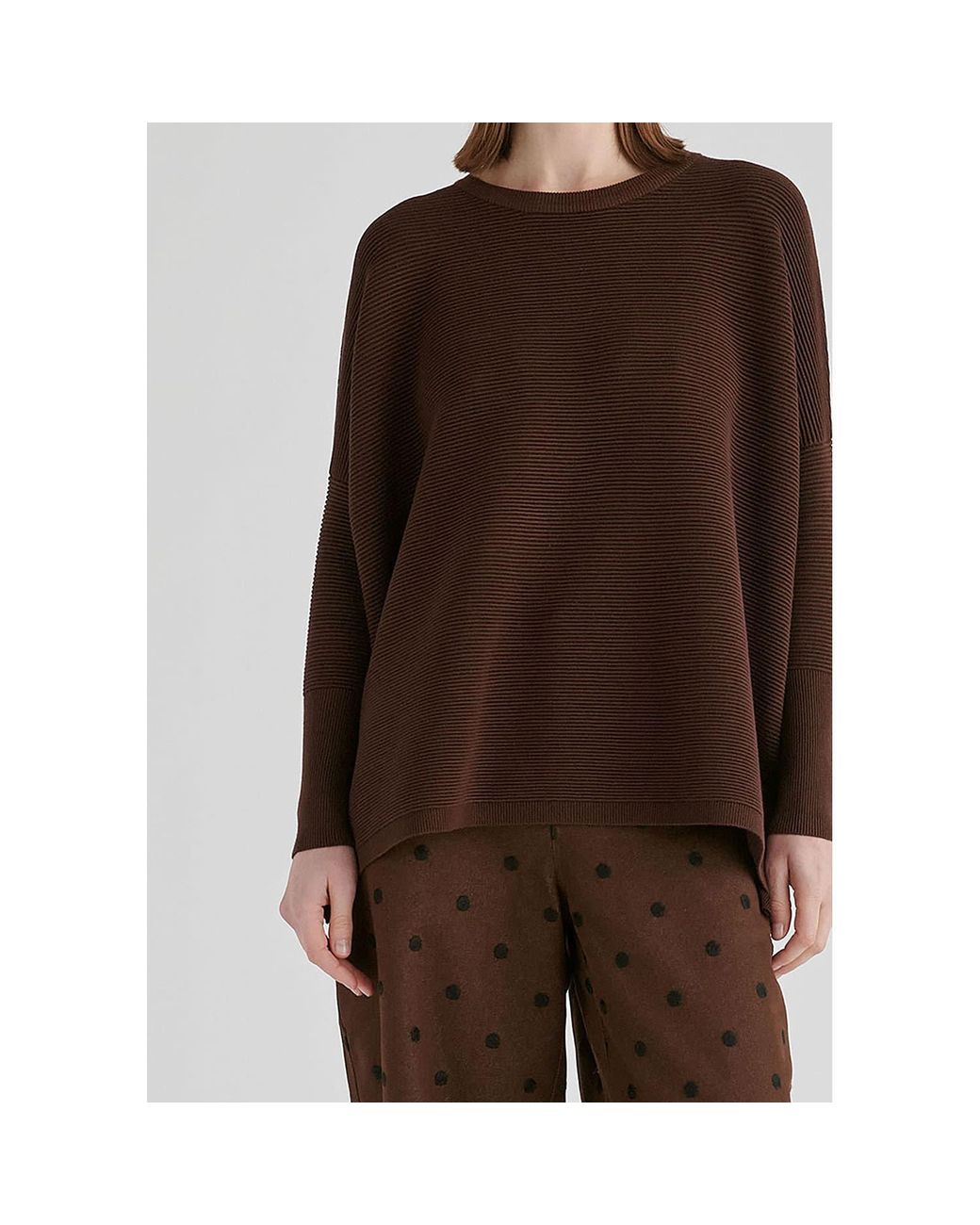 Paisie Brown Ribbed Jumper