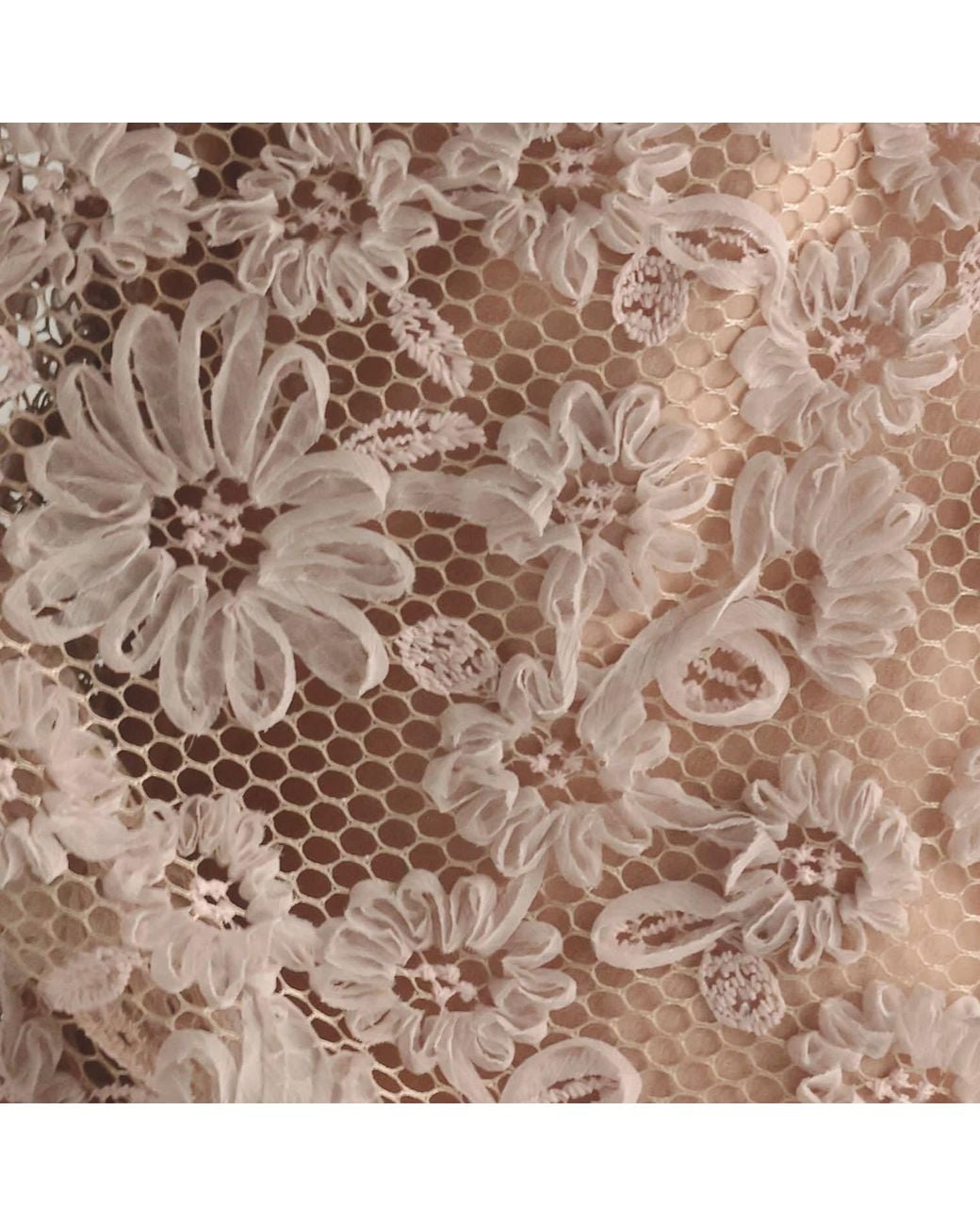 Belsize25 Natural Neutrals Rose Blush Textured Floral Lace Open-Front Kimono Cardigan