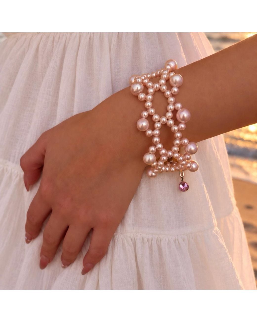 Ninemoo Pink Ballet Rosé Arabesque Pearl Bracelet