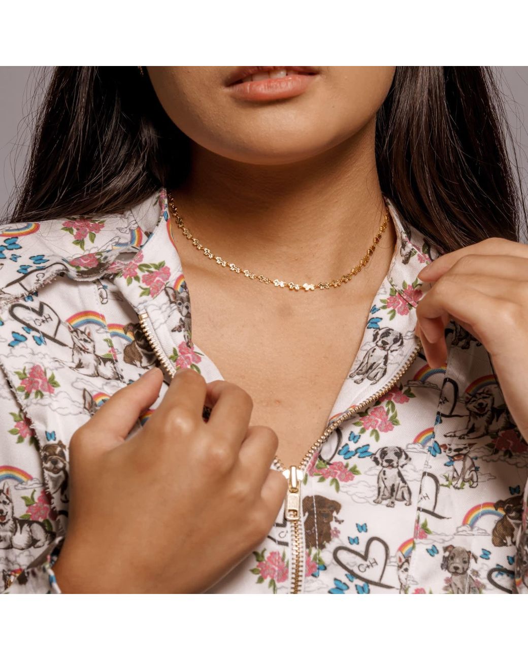 Cloud Haven Metallic The Companion Logo Choker