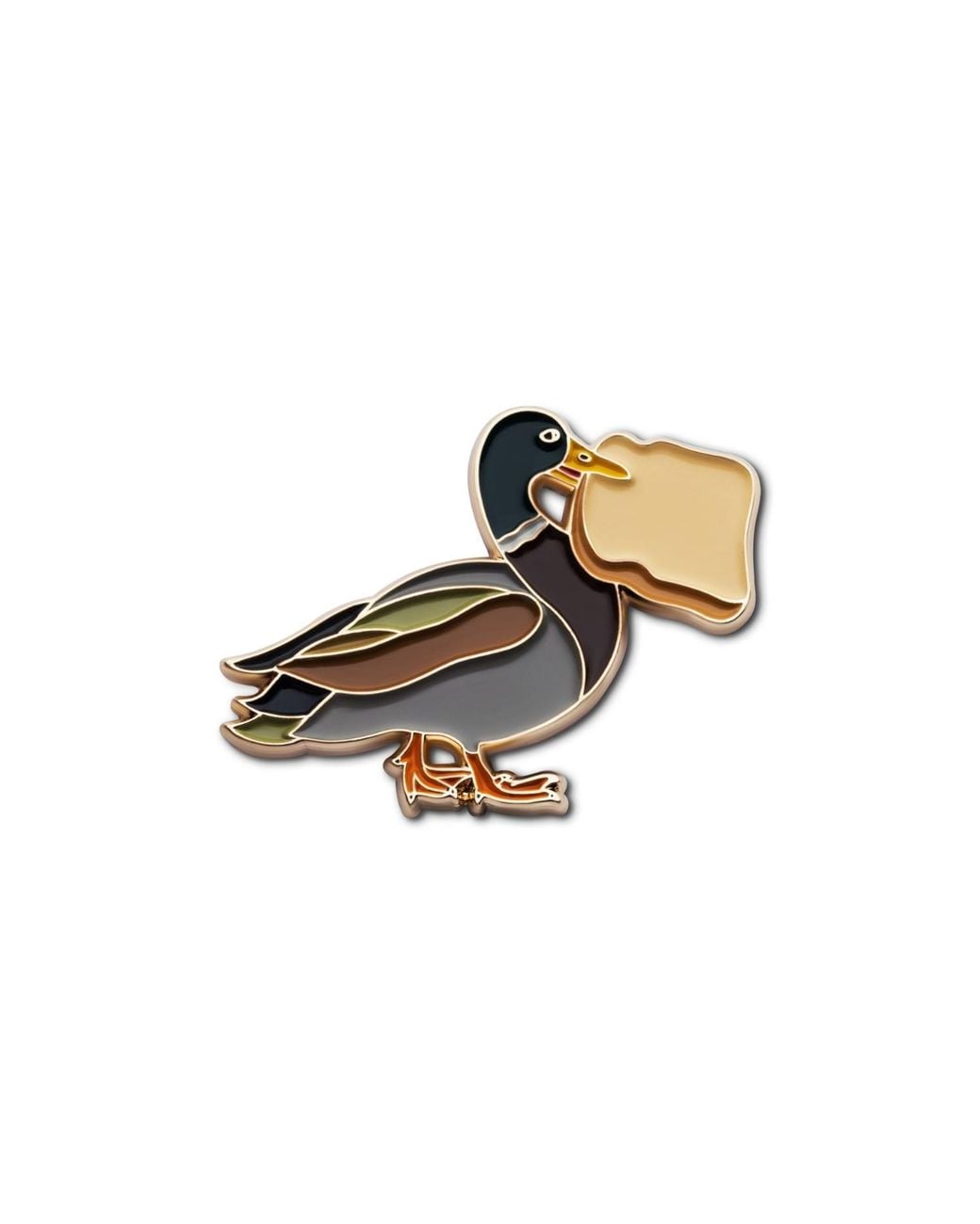 Make Heads Turn Metallic Enamel Pin Lucky Duck