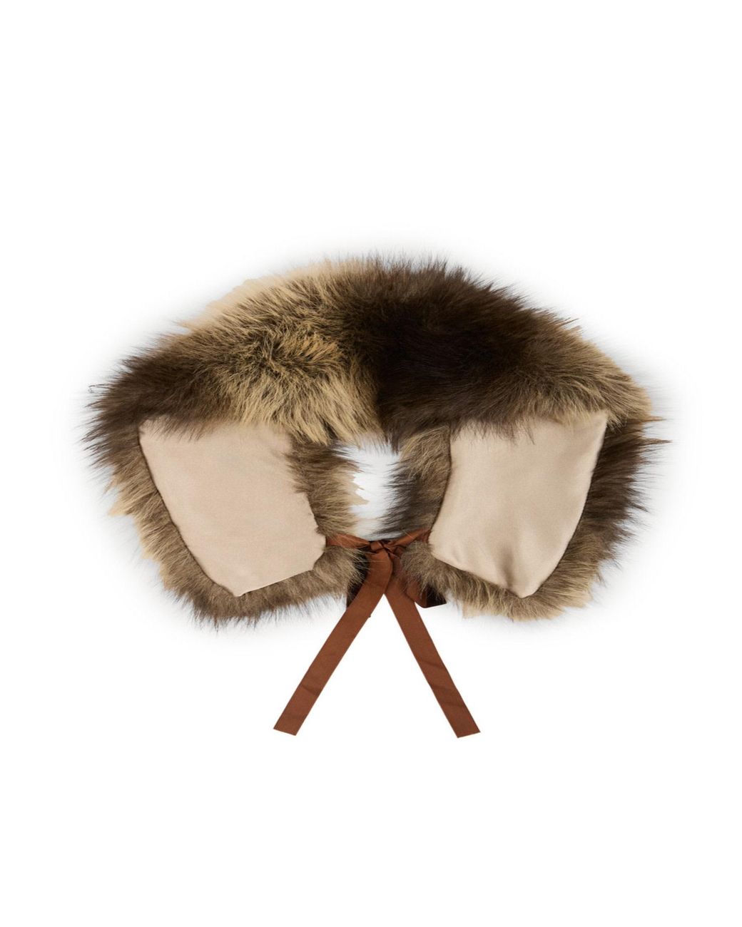 Saachi Metallic Faux Fur Tie Collar