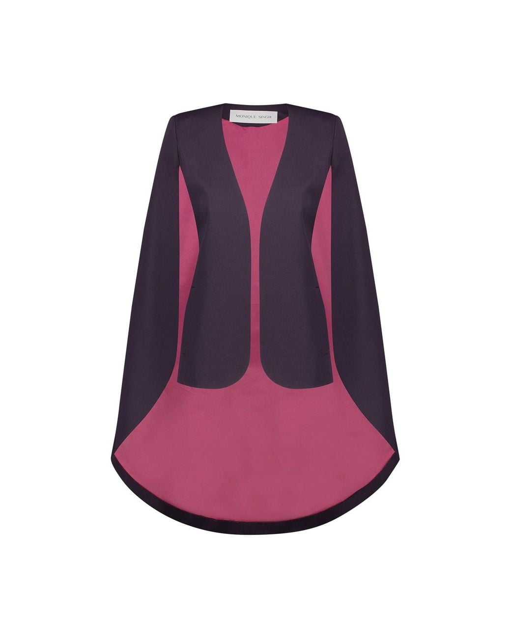 Monique Singh Iconic Purple Gabardine Cape Jacket