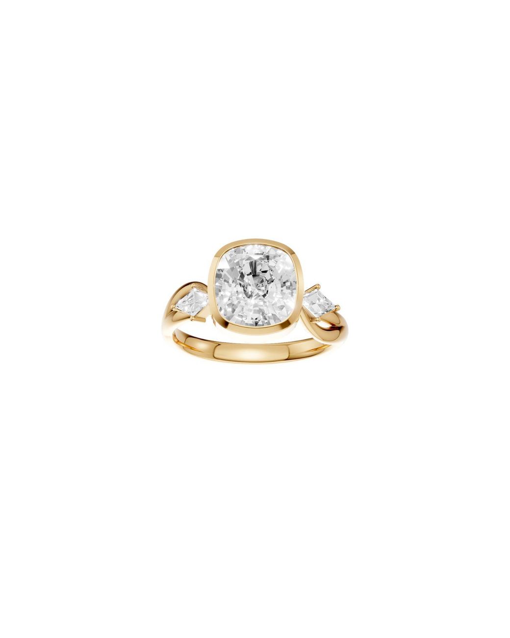 Aya Fine Jewelry White Sienna Cushion & Kite Lab Grown Diamond Trilogy Engagement Ring