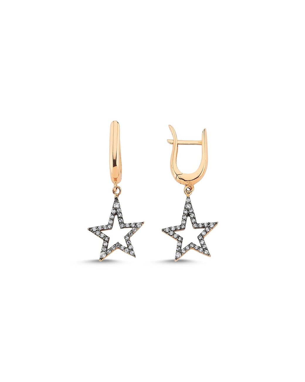 Ecce | Artisan Diamonds White Single 14Ct Hollow Star Diamond Earring