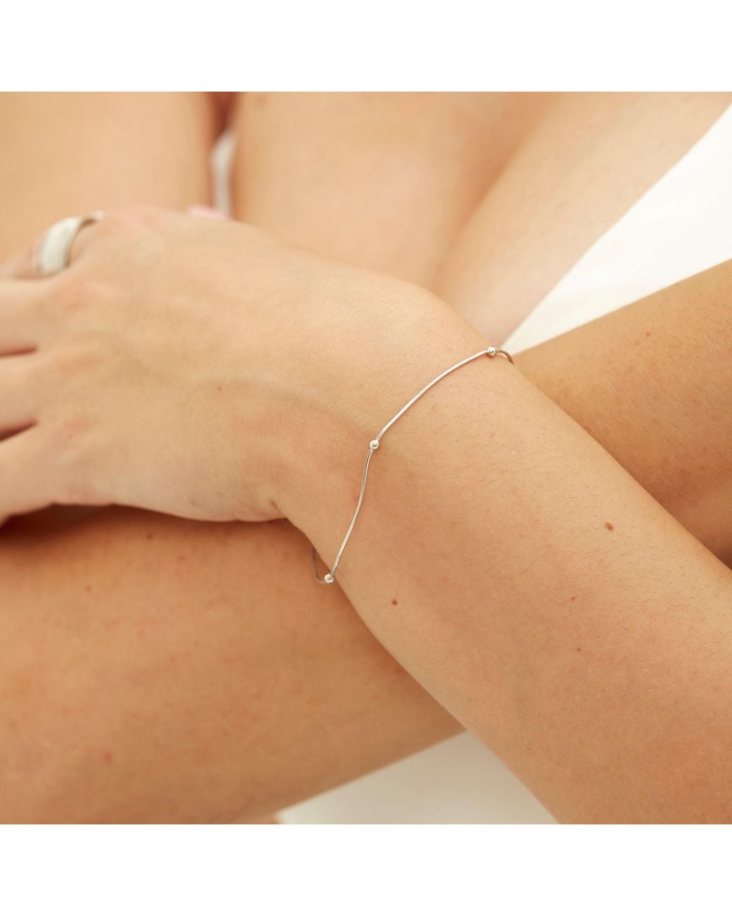 Spero London White Sterling Beaded Bracelet Layering Set