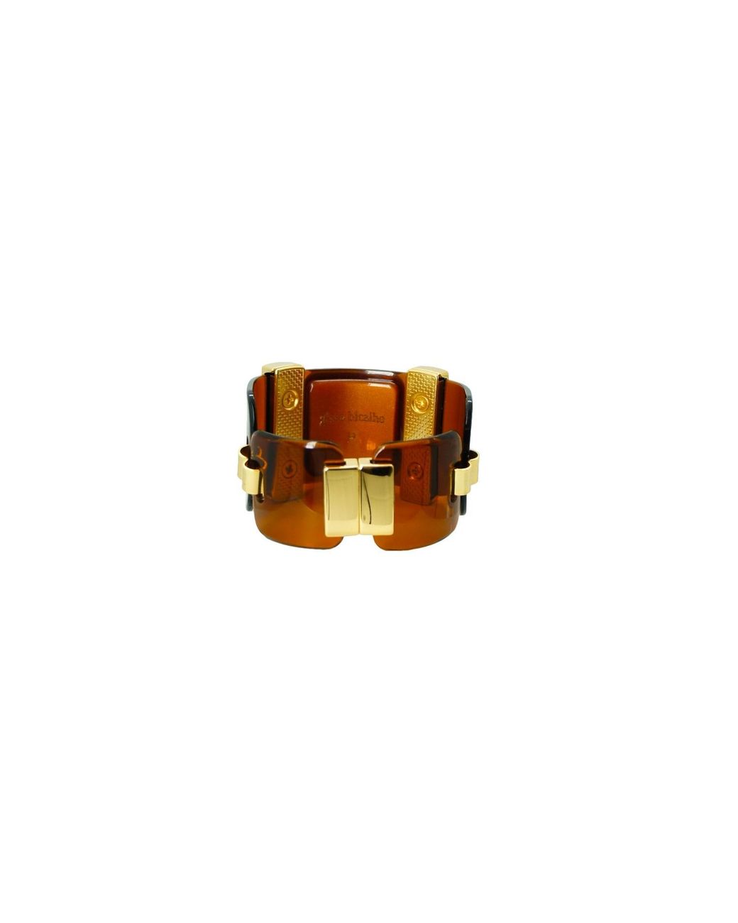Gissa Bicalho White Handmade Acrylic Bracelet Slope Citrine Amber