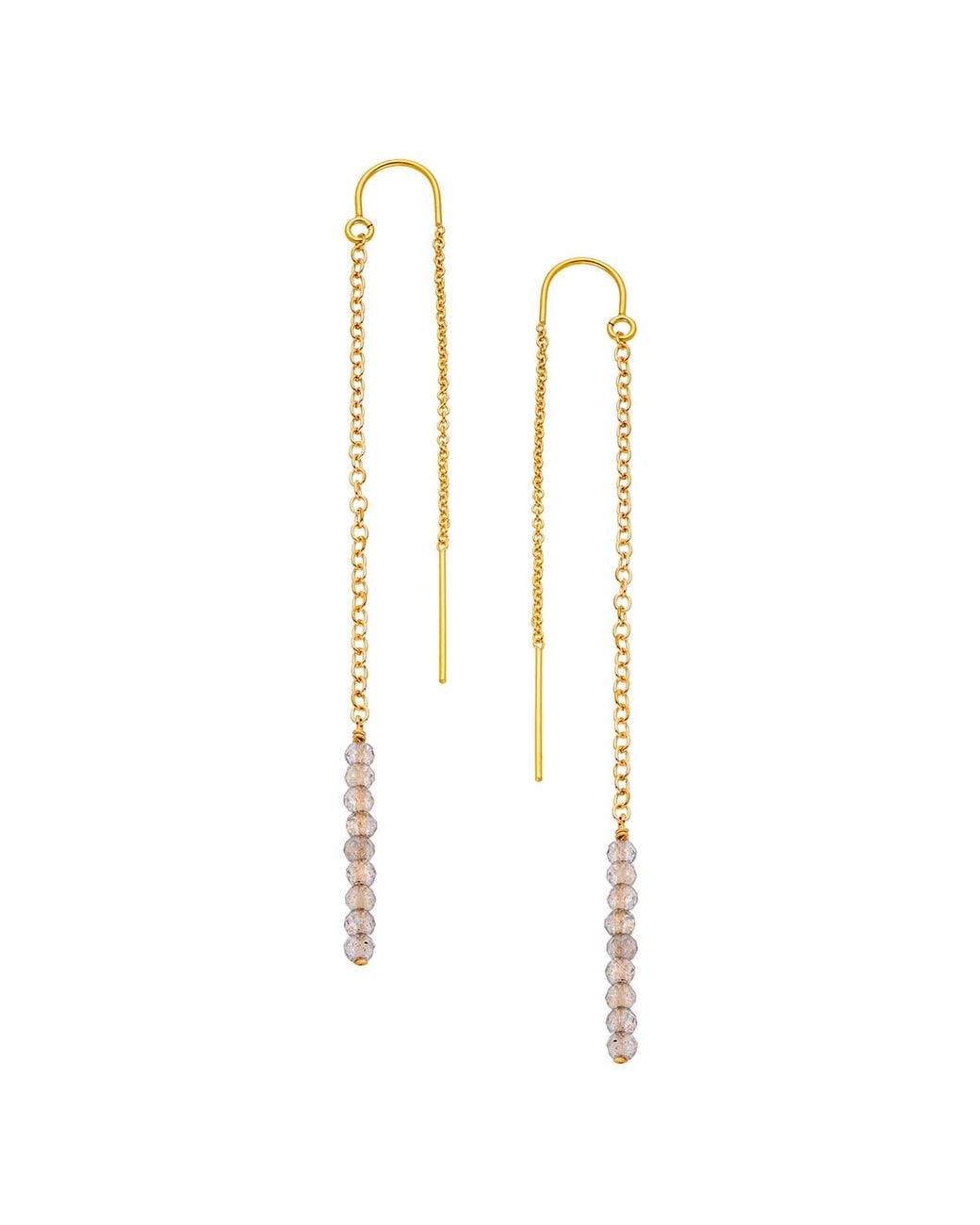 Heather Hawkins Jewelry White Extra Tiny Gemstone Threader Earrings