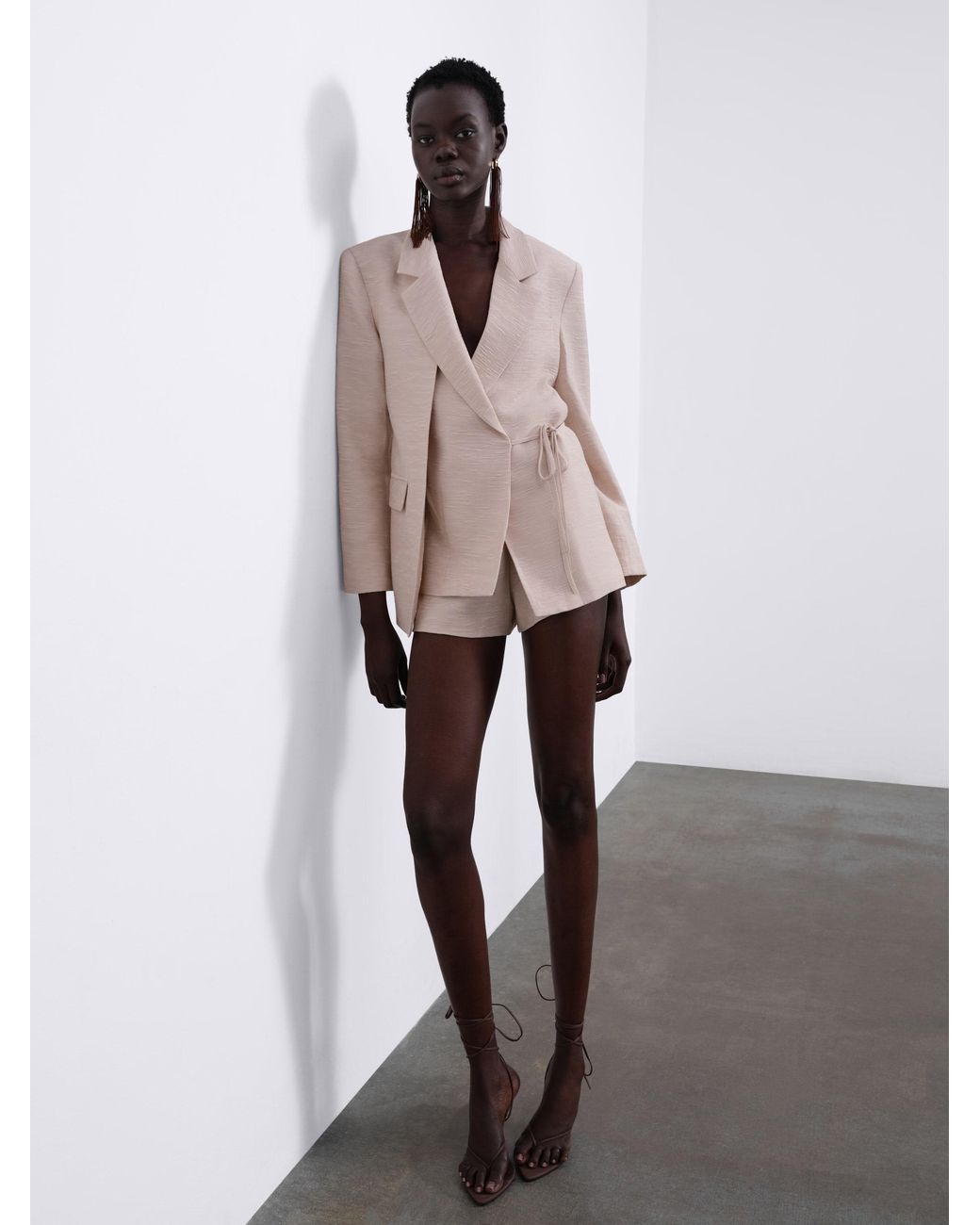Sélone Natural Neutrals Helia Relaxed Shorts Stone
