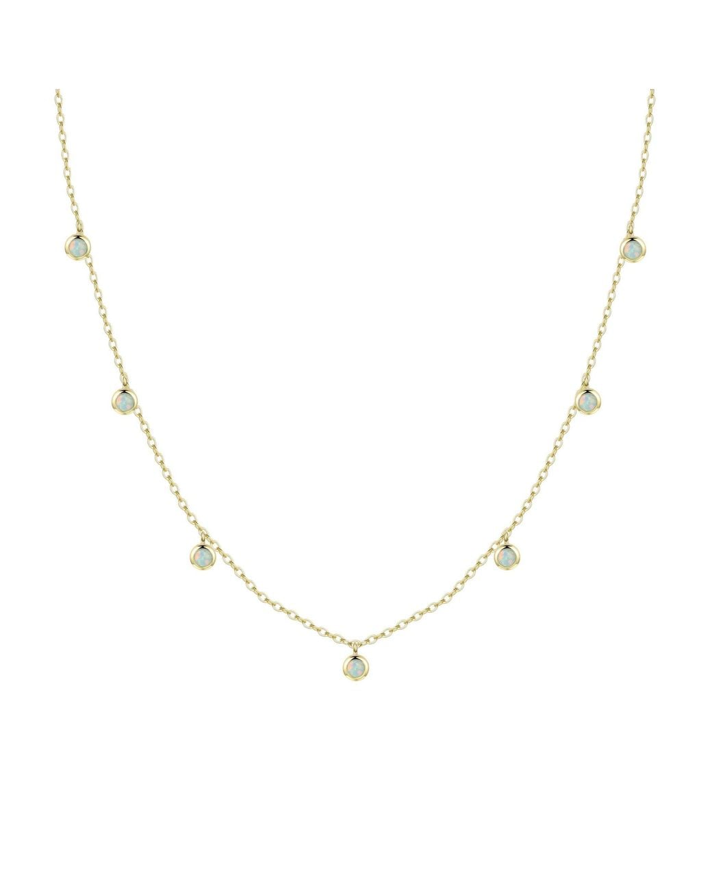 KAMARIA Metallic Opal Dew Drops Reversible Layering Necklace