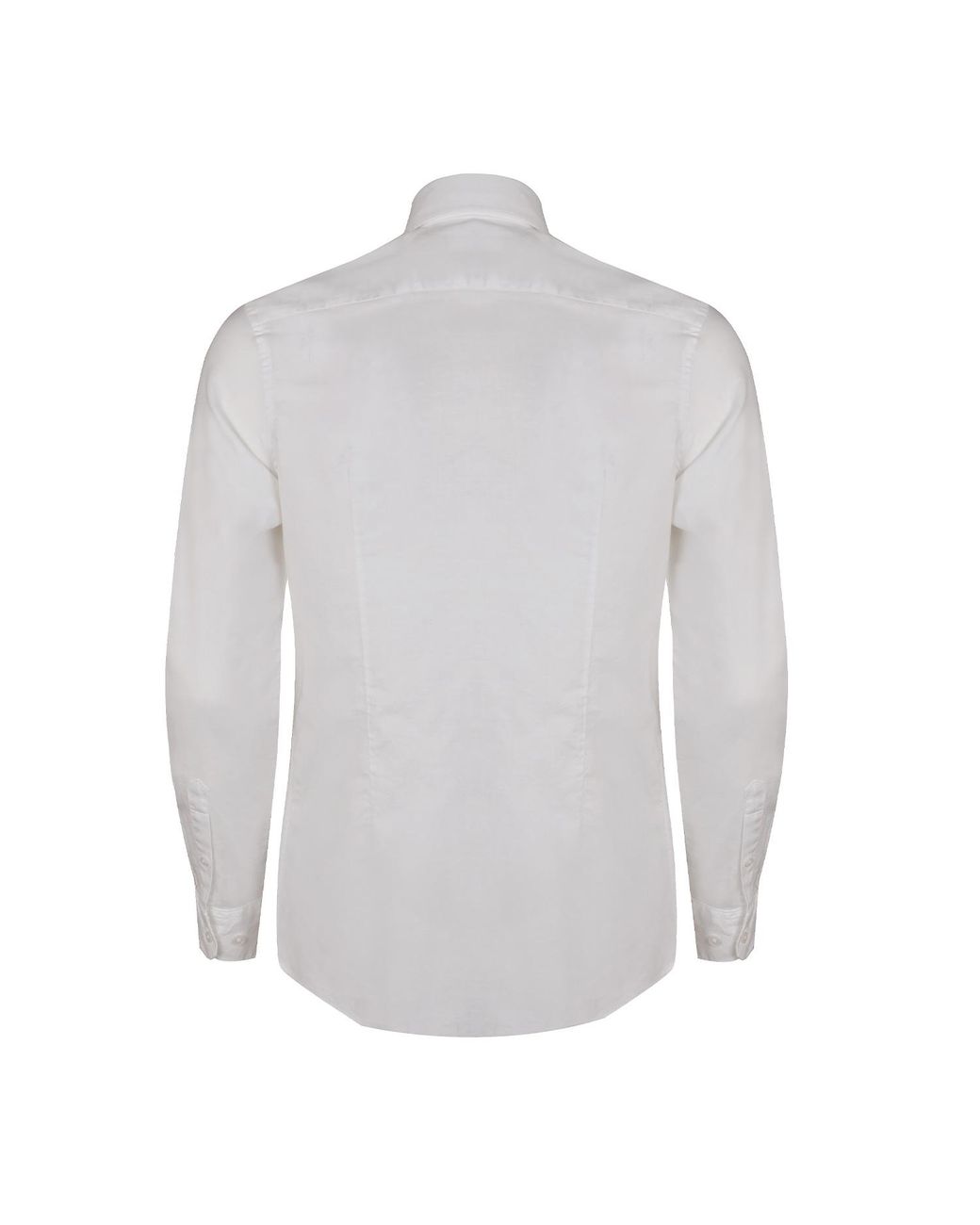 DAVID WEJ White Hugo Linen Pin Down Shirt for men