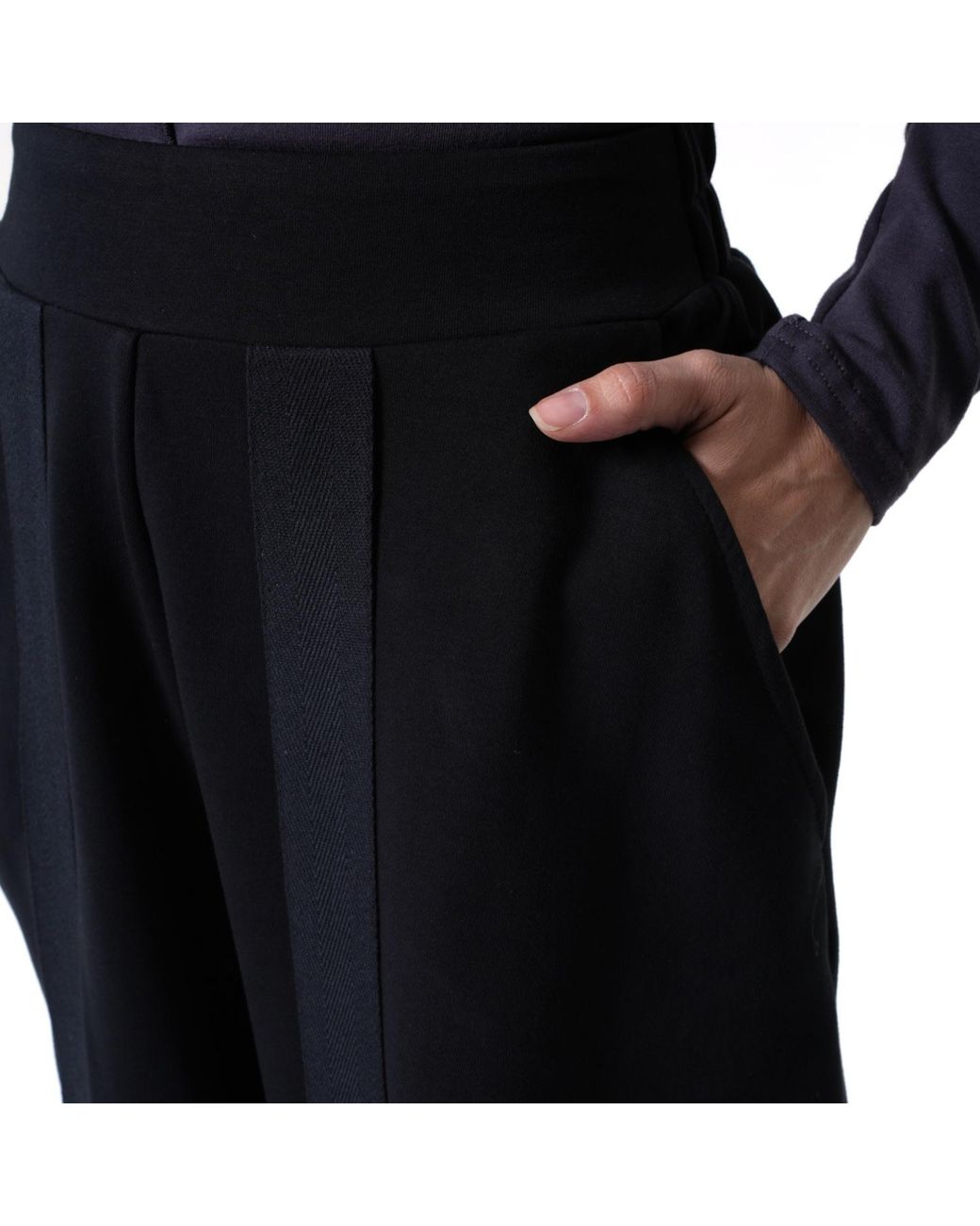 Metamorph Blue Wide-Leg Trousers With Stripes