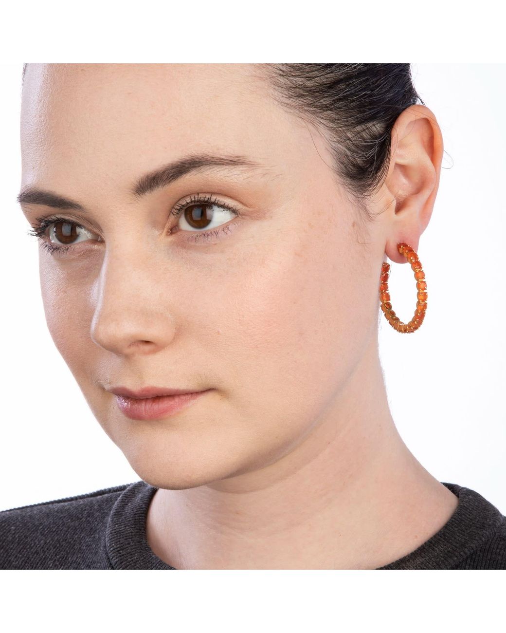 Bounkit Orange Margaret Hoops Carnelian