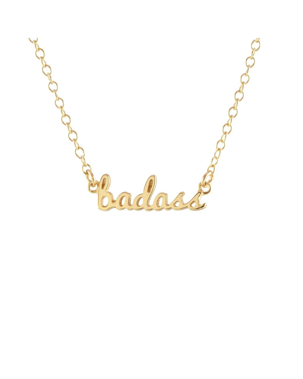 Kris Nations Metallic Badass Charm Necklace Vermeil