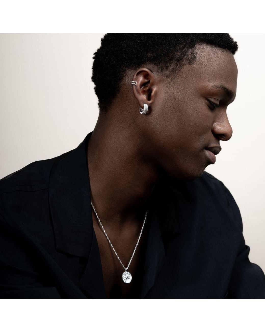 Dower & Hall Metallic Peace Dove Talisman Necklace for men