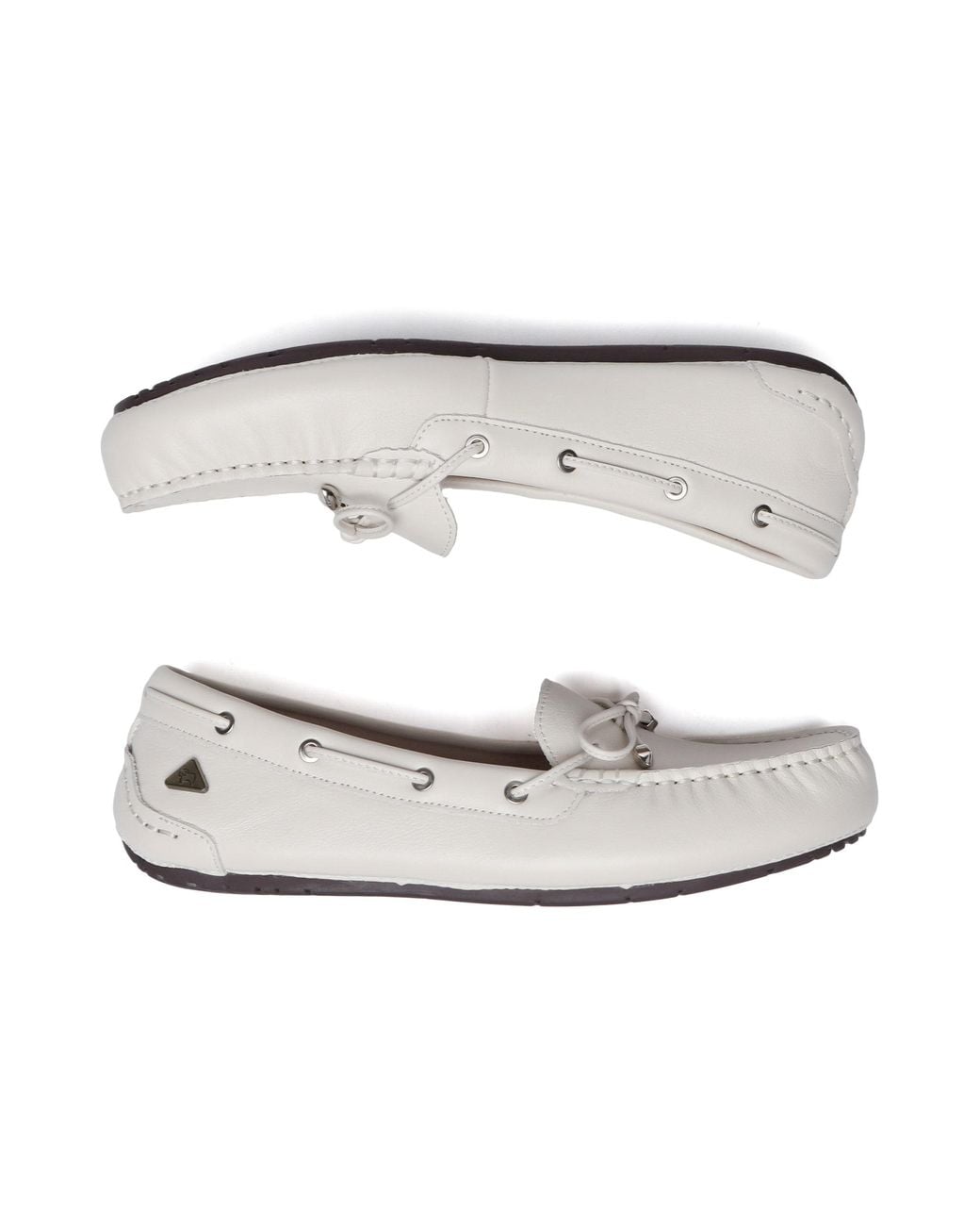 EverAu Australia White Grebes Leather Loafers