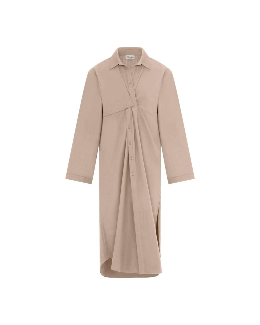 Thisisu Collection Natural Neutrals Jose Twist Shirt Dress