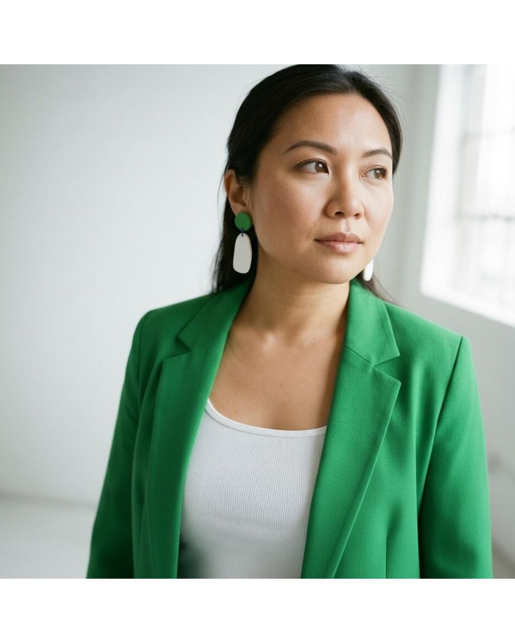 By Chavelli Green Miro Drop Earrings