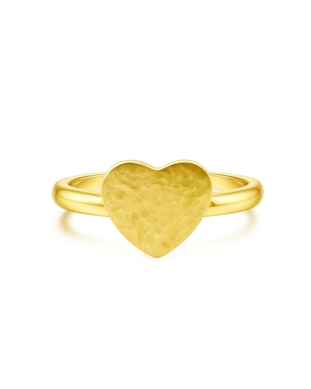 Unaloe Yellow Large Hammered Heart Ring
