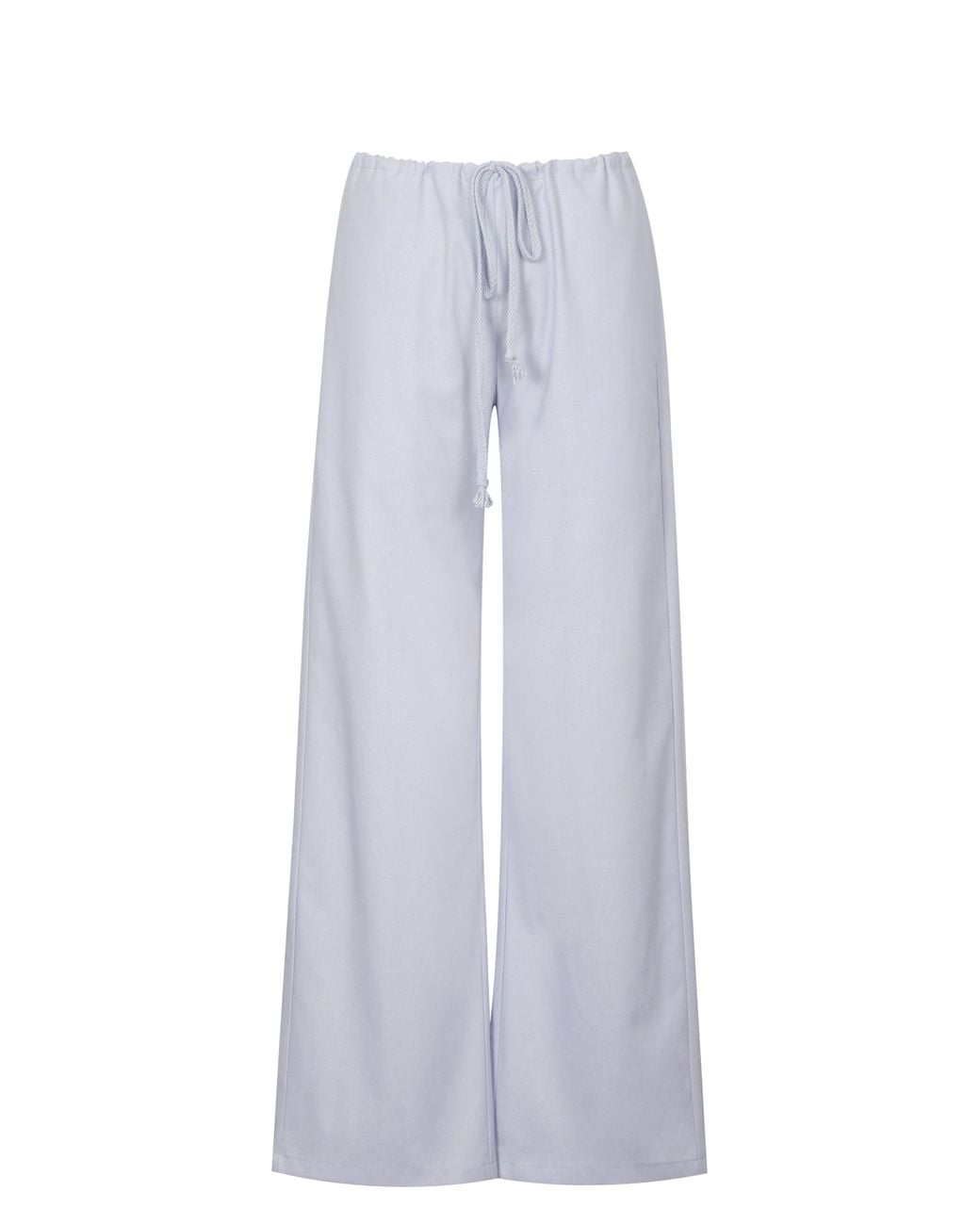 Miss Circle New York White Laureen Linen Straight Pants