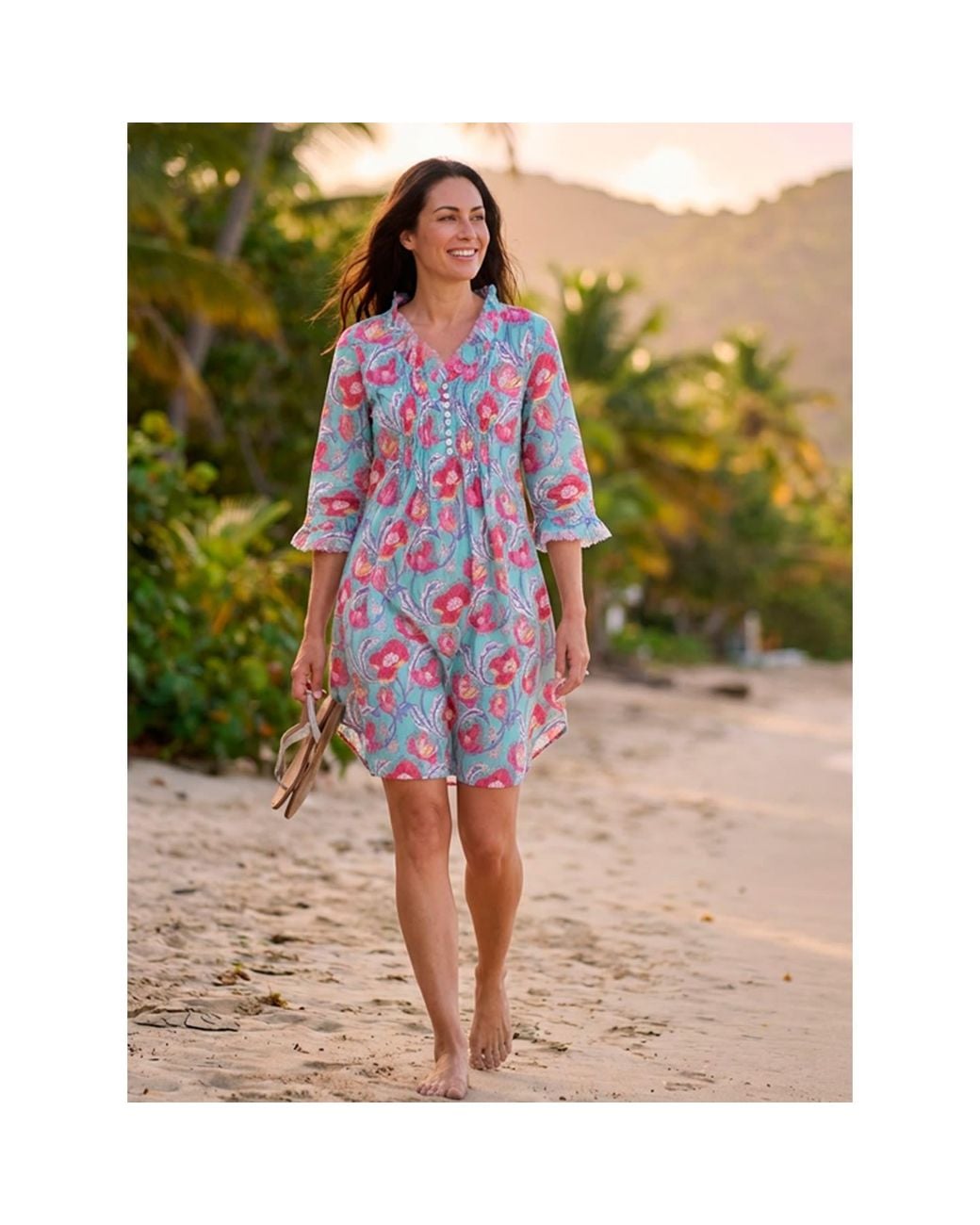 At Last Blue Annabel Cotton Tunic