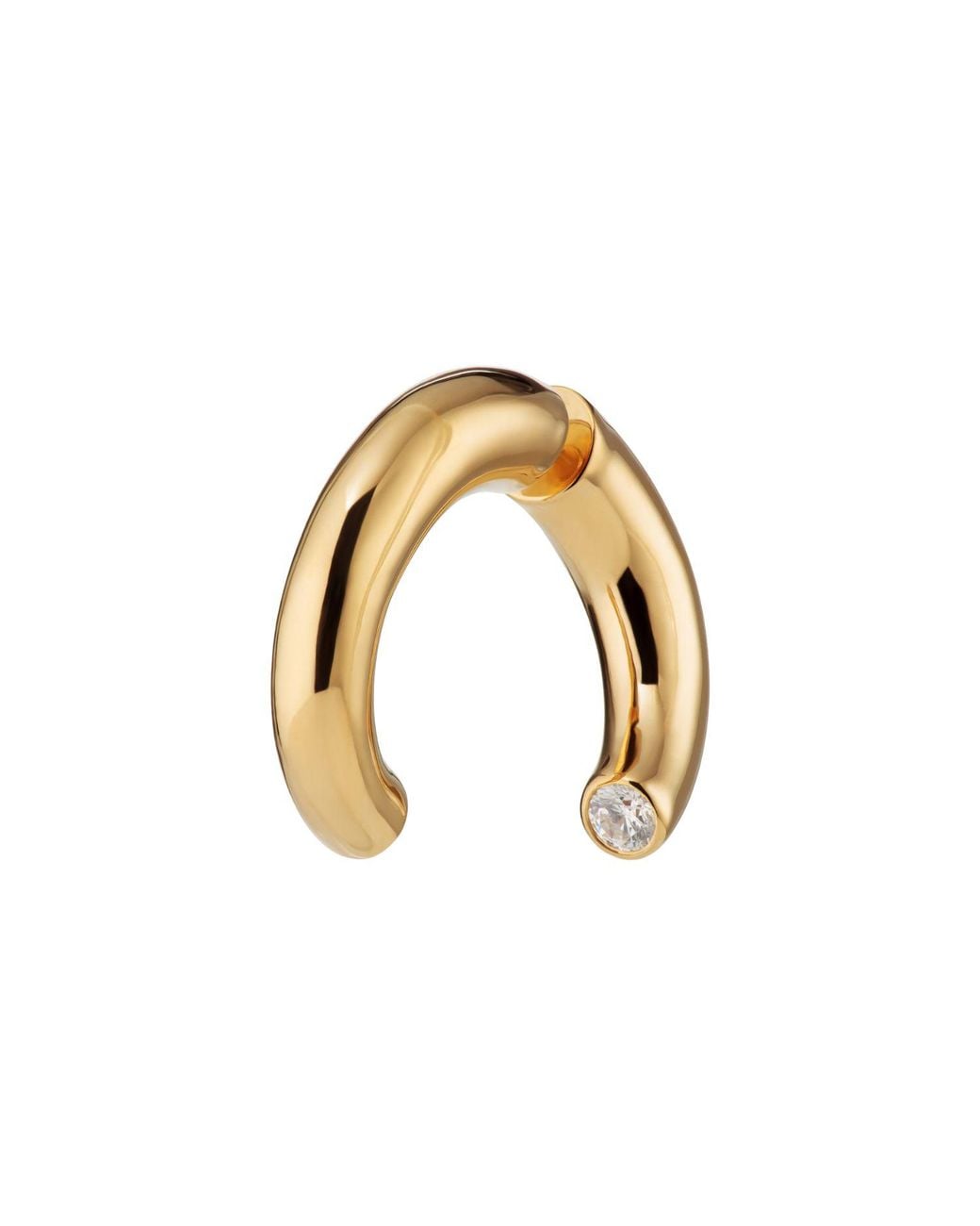 Scream Pretty Metallic Sparkle Single Split Hoop Earring With Clear Stone