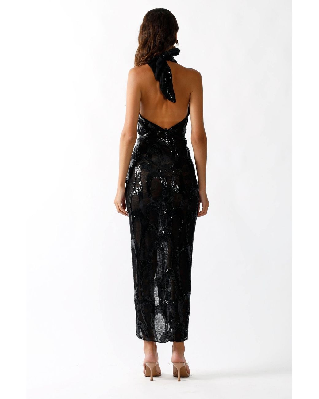 Room 24 Black Iris Sequin Lace Dress