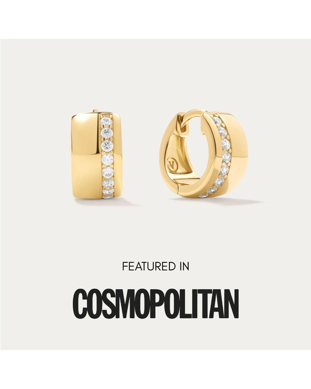 Vanhi Metallic Juni Pavé Chunky Huggie Earrings