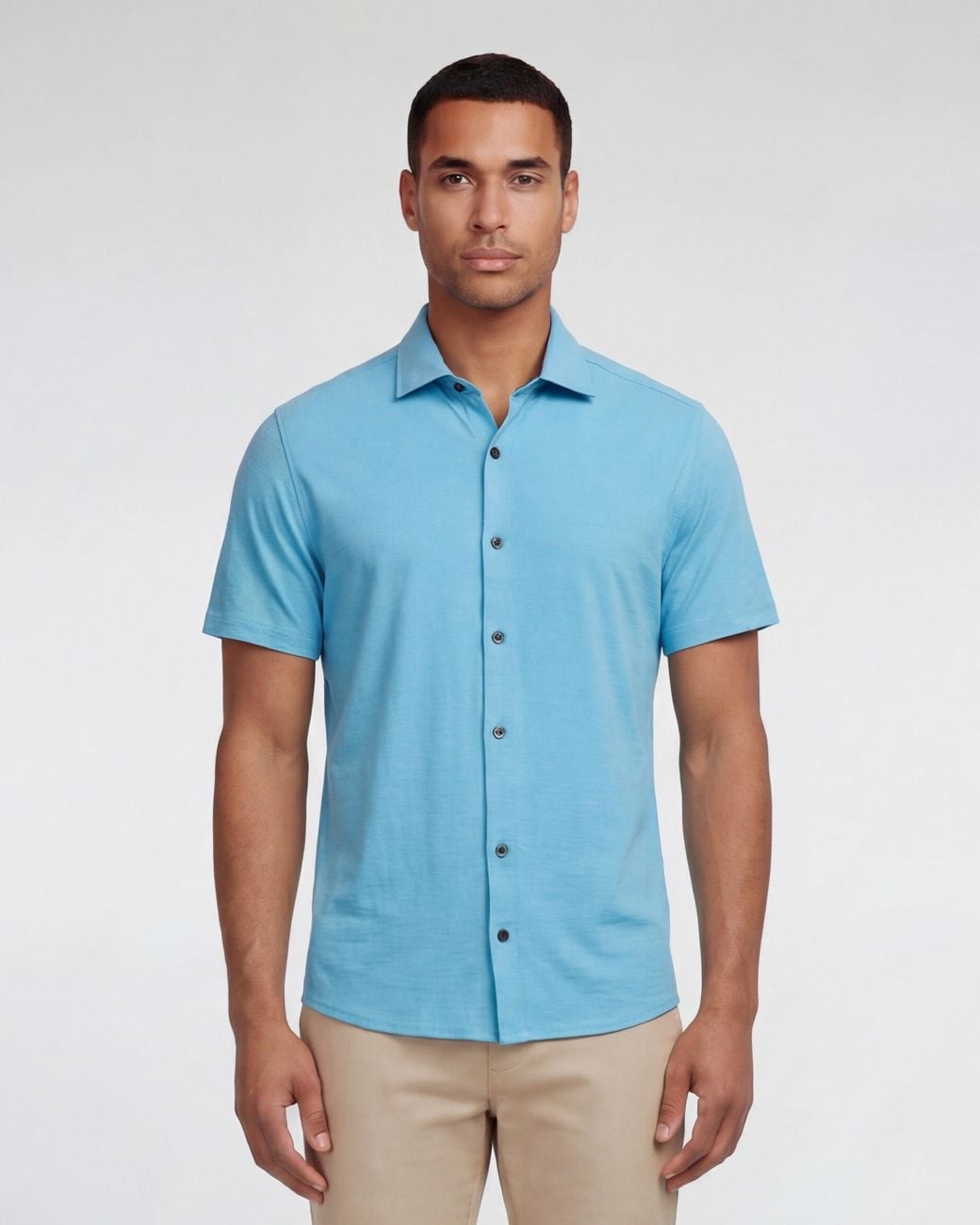 Lords of Harlech Blue Tyler Short Sleeve Shirt for men