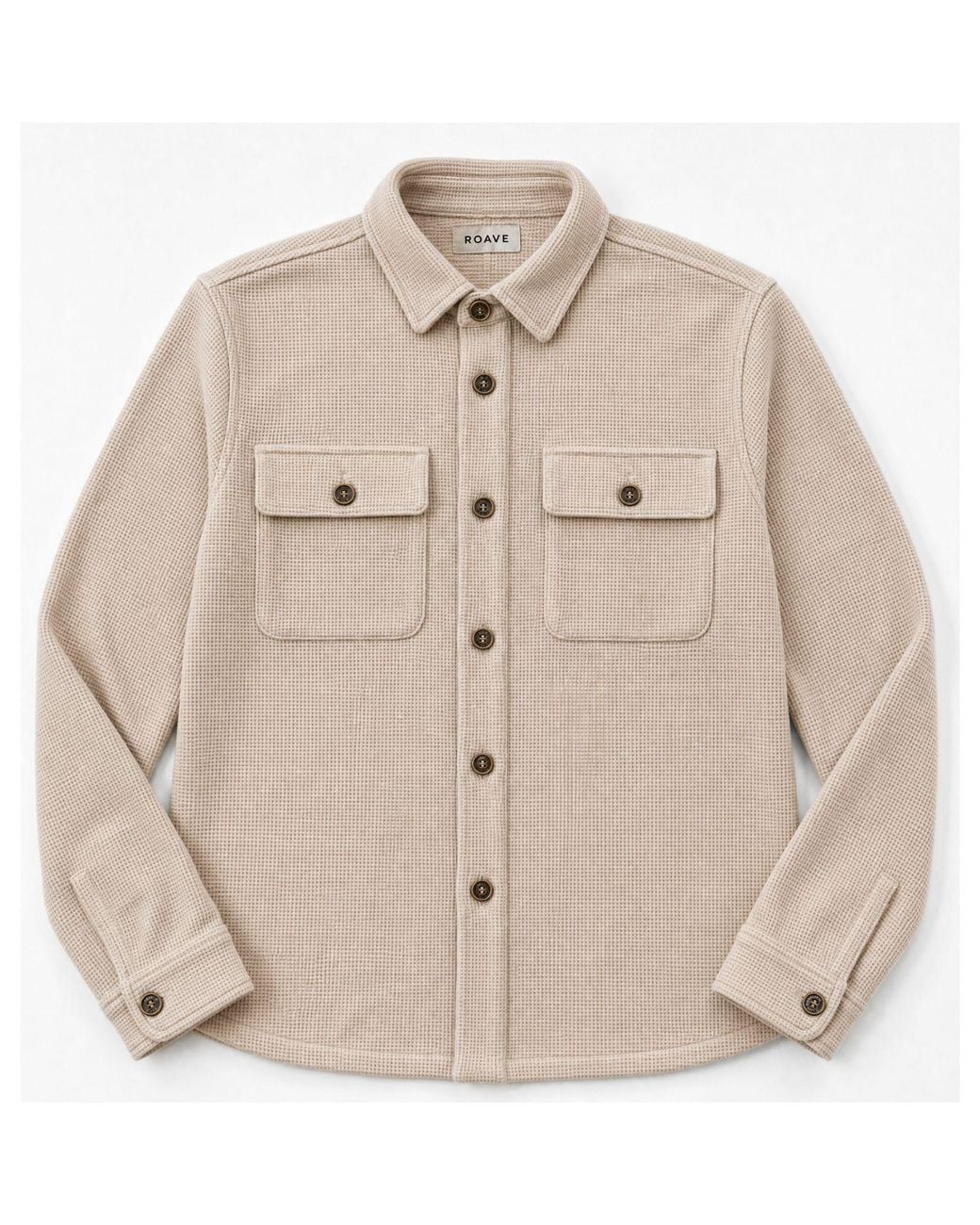 ROAV Natural Neutrals Frewin Waffle Overshirt Shacket for men