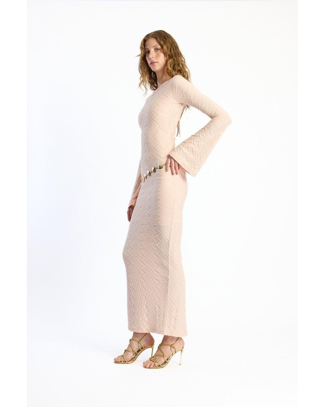 No'design Pink Serene Backless Maxi Dress