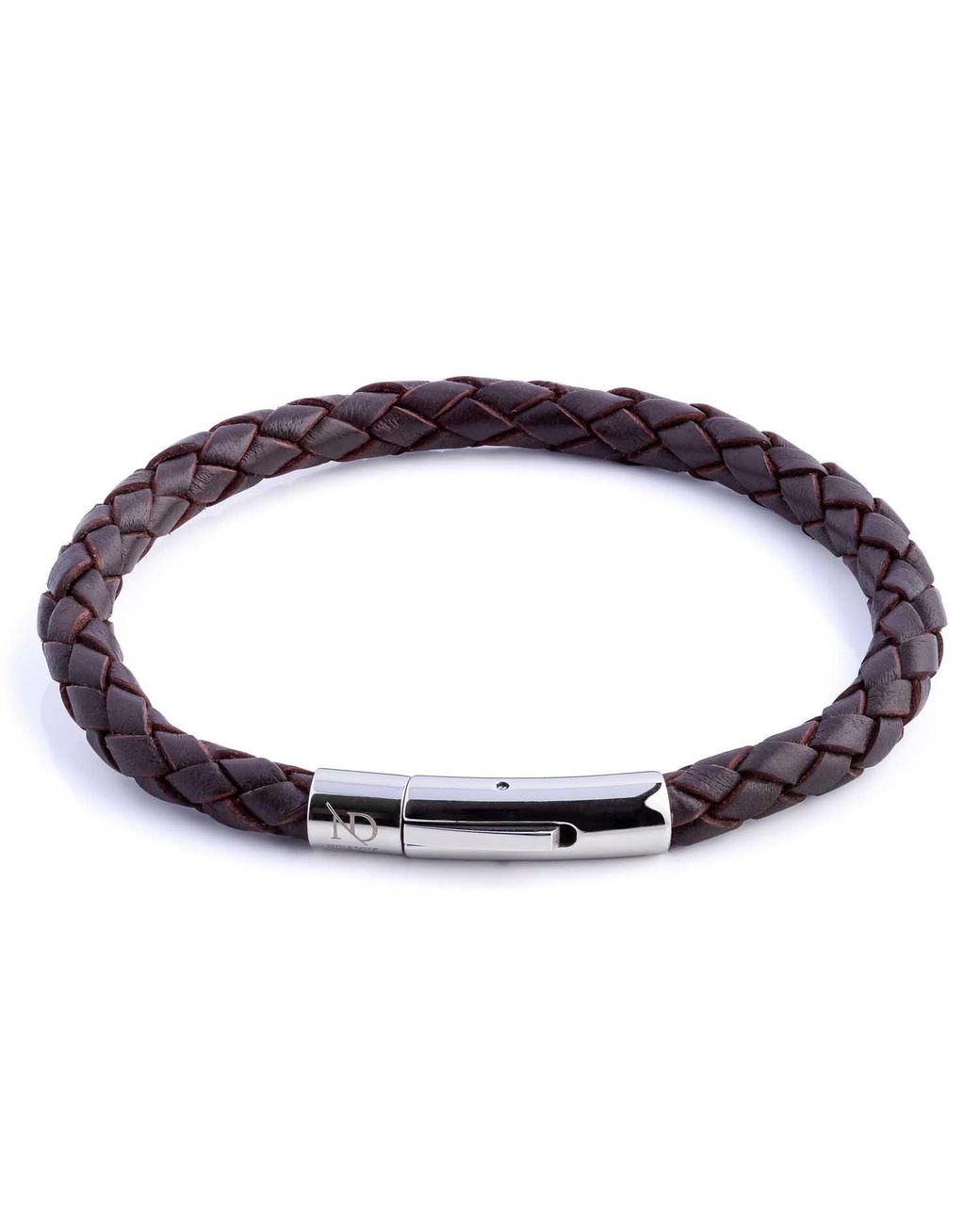 N'damus London Metallic Leather Plaited Bracelet With Clasp