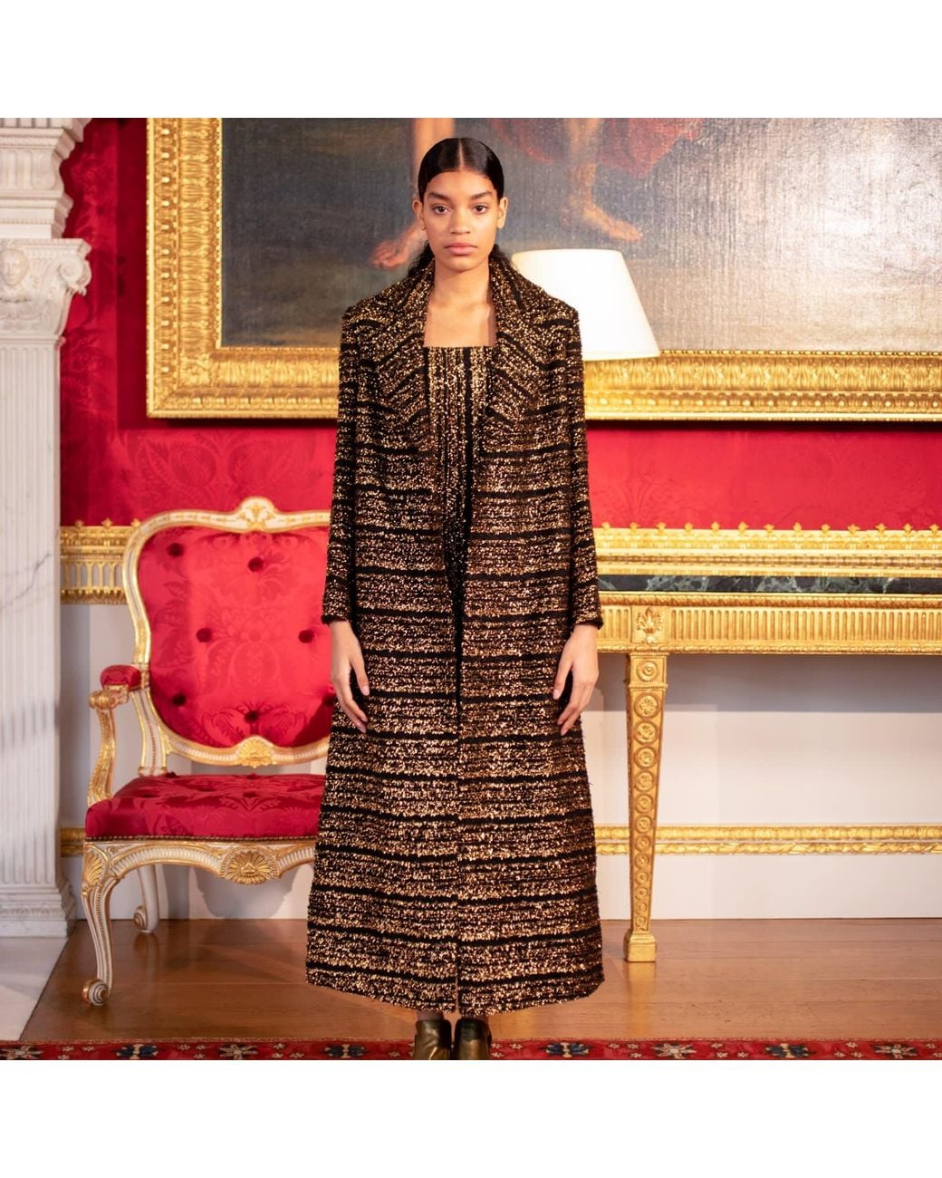 RUE AGTHONIS Brown Cravate Coat
